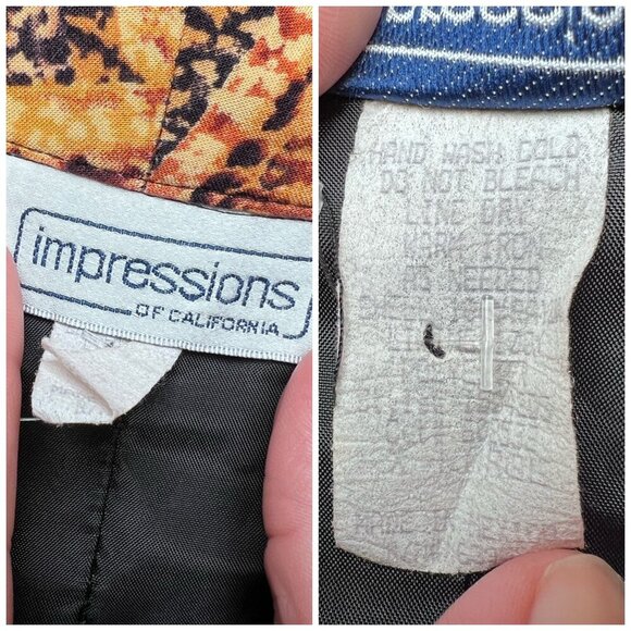 90s Abstract Button Up Blouse Shirt Jacket Boxy Fit Large - Picture 3 of 9